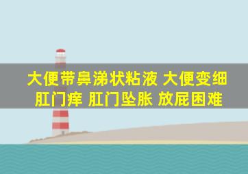 大便带鼻涕状粘液 大便变细 肛门痒 肛门坠胀 放屁困难